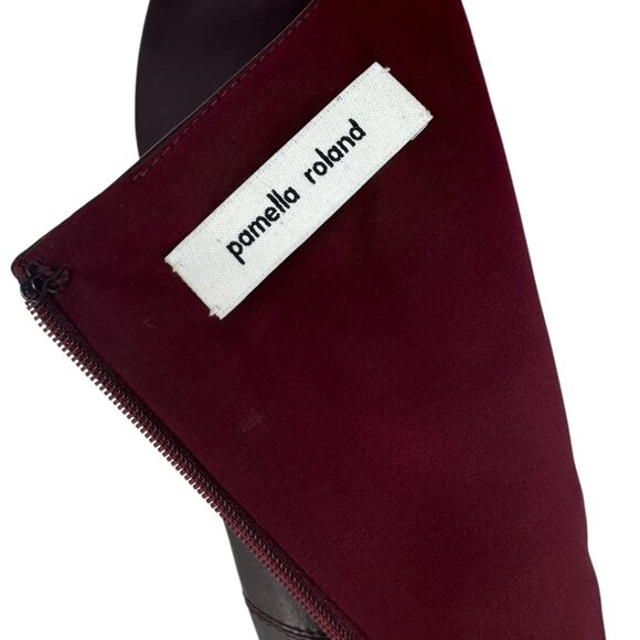 Pamella Roland Burgundy Leather Shift Dress – Excellent Pre-Owned Condition - Picture 9 of 12